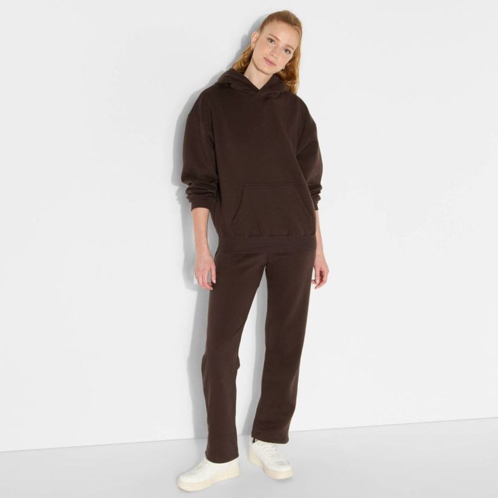 Wild Fable - Women's Oversized Bubble Hem Hooded Sweatshirt - W Espresso